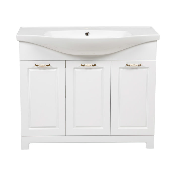 Classic Wood White Matte Bathroom Vanity White Matte 5