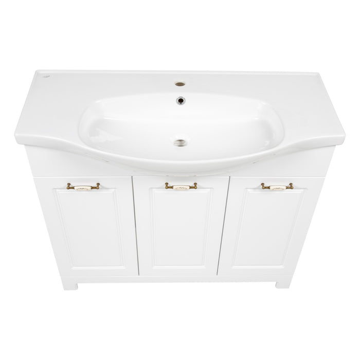 Classic Wood White Matte Bathroom Vanity White Matte 6