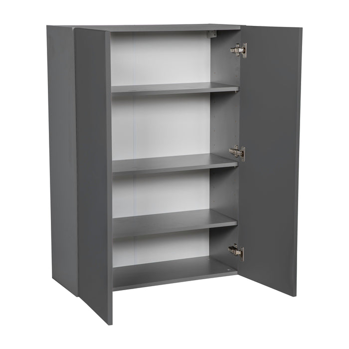 Wallkitchens Wood Grey Glossy Wall Cabinet Grey Glossy 2