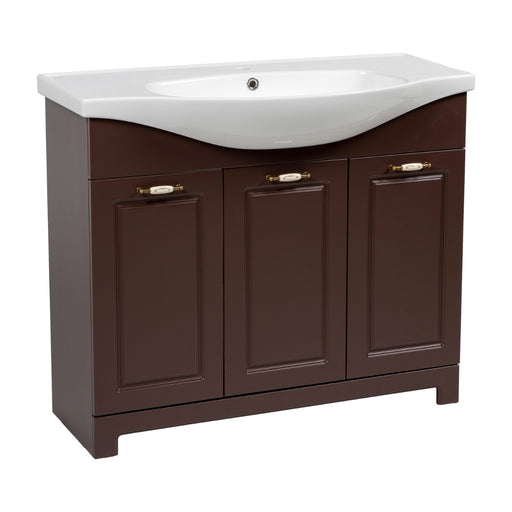 Classic Wood Brown Matte Bathroom Vanity Brown Matte 1