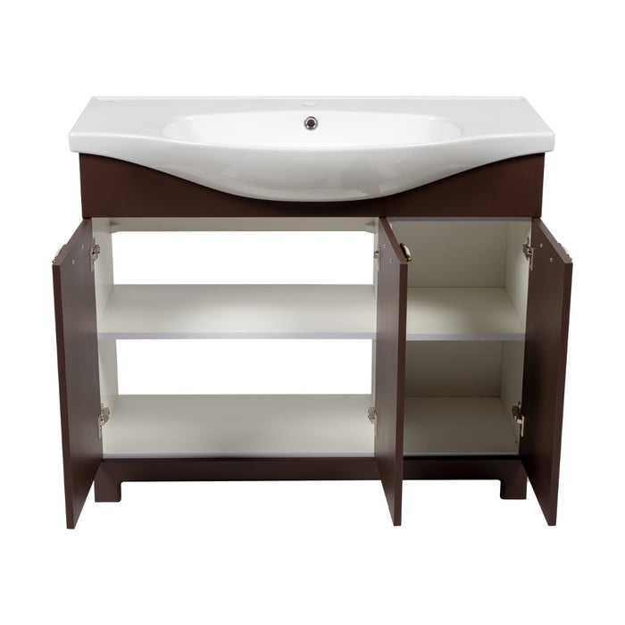Classic Wood Brown Matte Bathroom Vanity Brown Matte 4