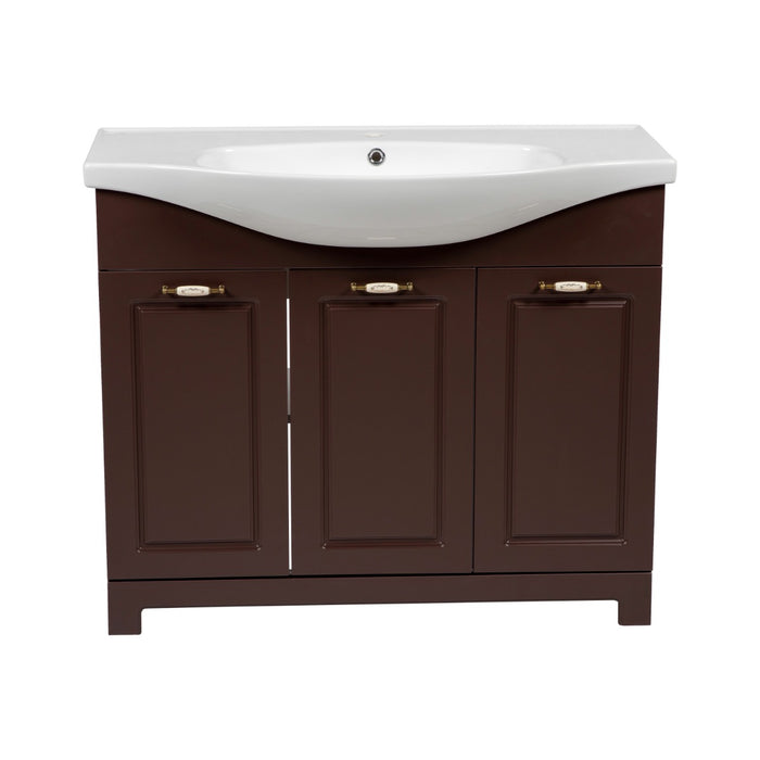 Classic Wood Brown Matte Bathroom Vanity Brown Matte 5