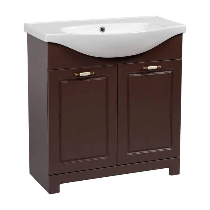 Classic Wood Brown Matte Bathroom Vanity Brown Matte 1