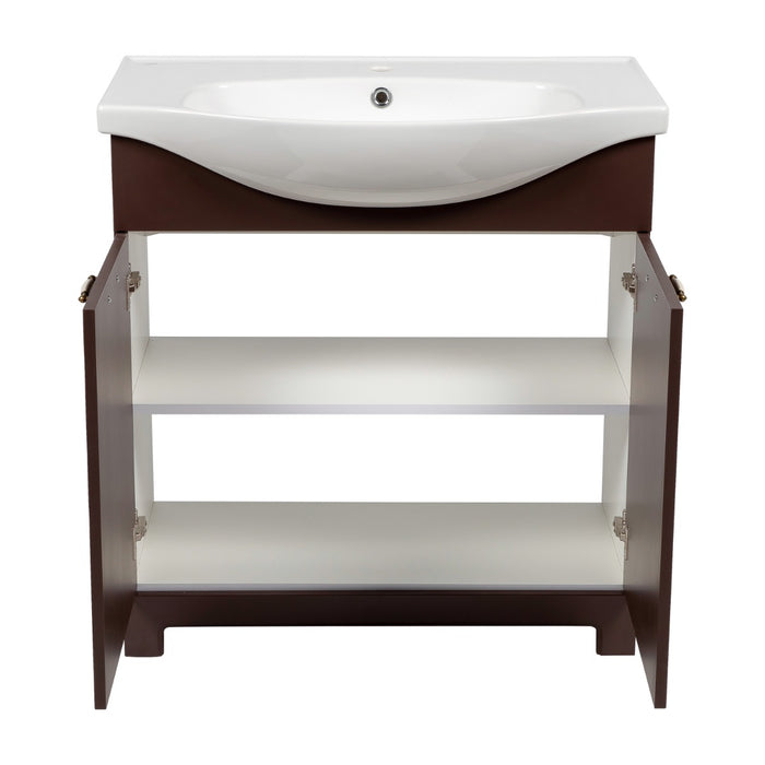 Classic Wood Brown Matte Bathroom Vanity Brown Matte 4