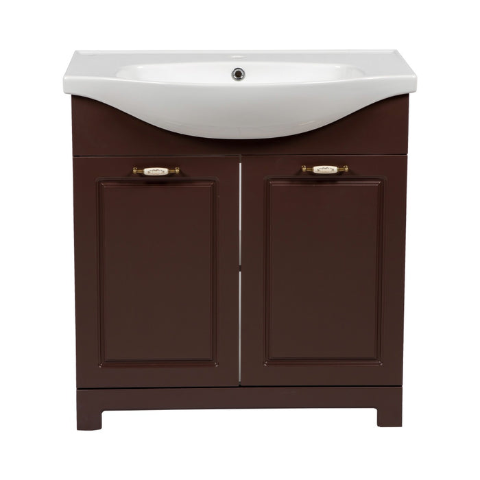 Classic Wood Brown Matte Bathroom Vanity Brown Matte 5