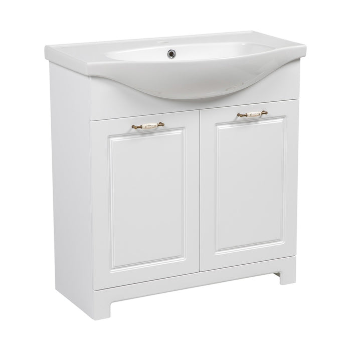 Classic Wood White Matte Bathroom Vanity White Matte 1
