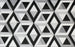 Full Sheet Sample - Asher Grey / Nero Marquina / Thassos 3D Hexagon Marble Mosaic - 12" x 12" x 3/8" Polished