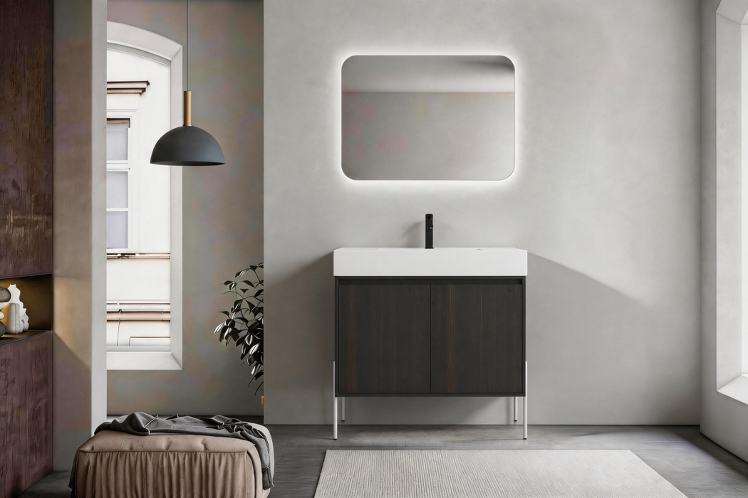 Plywood Dark Oak Bathroom Vanity Dark Oak 2