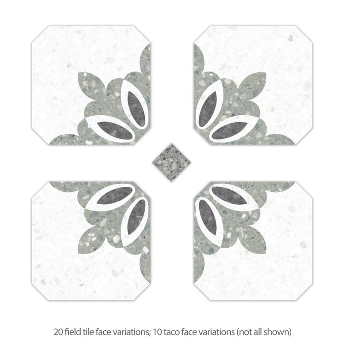 Riviera Porcelain Octagon Verde with Taco Nero Tile Matte 4