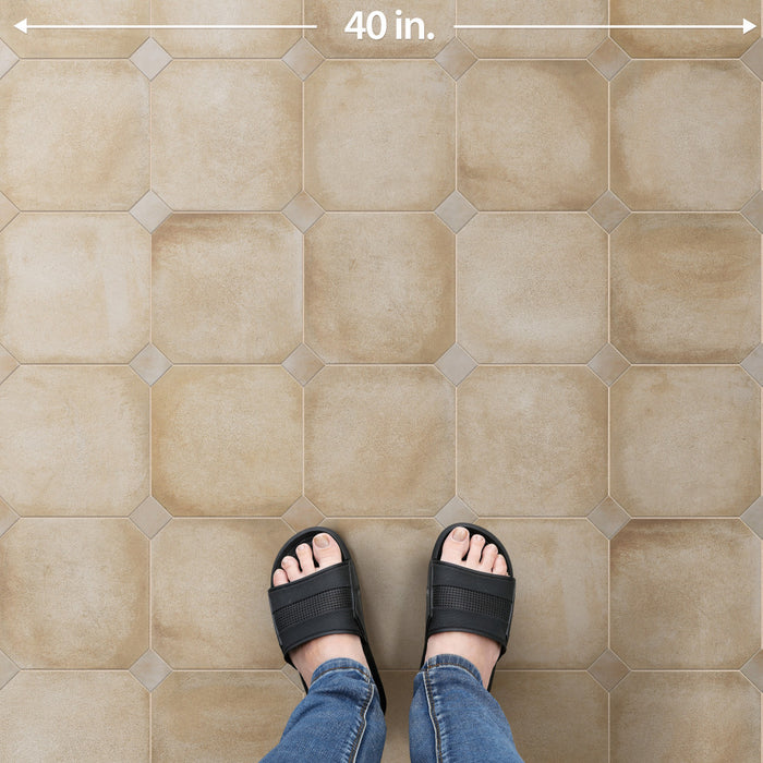 Laverton Porcelain Octagon Beige with Taco Arena Tile Matte 8