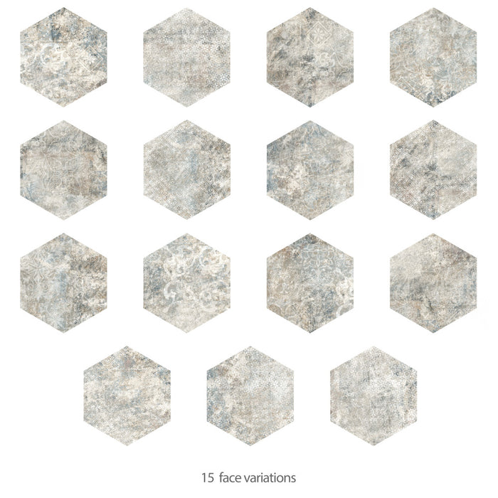 Tivoli Porcelain Hex Tapestry Tile Matte 4