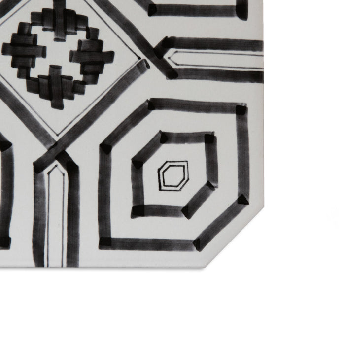Vaudeville Porcelain Octagon Deco Sombra with Taco Pink Tile Matte 12