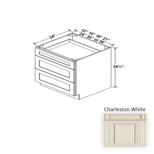 Classic Style Wood Charleston White Base Cabinet Charleston White 1