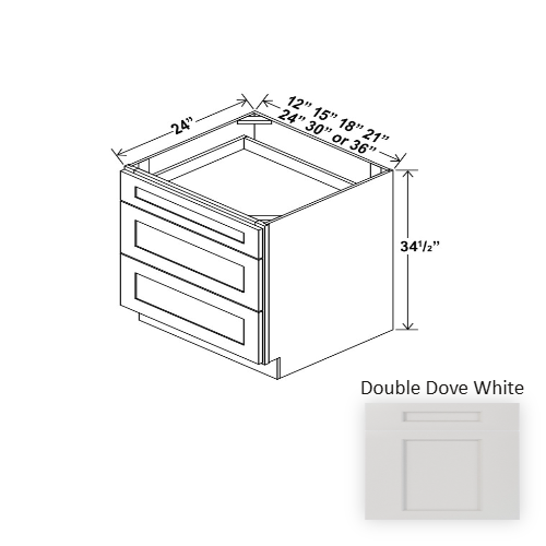 Double Shaker Style Wood Dove White Base Cabinet Dove White 1