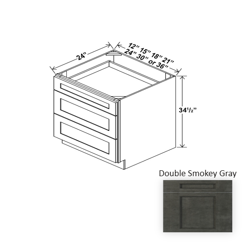 Double Shaker Style Wood Smokey Gray Base Cabinet Smokey Gray 1