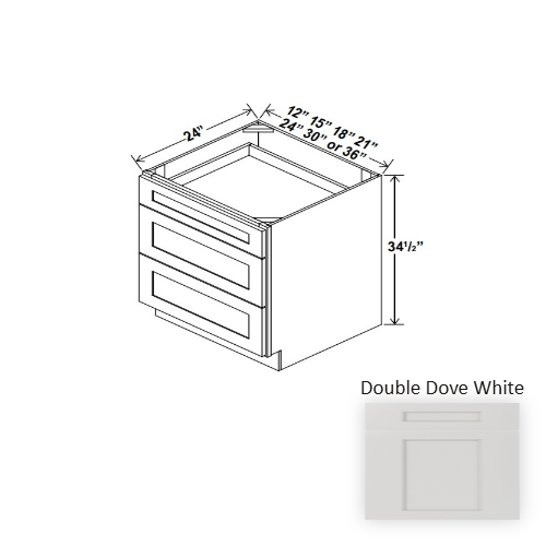 Double Shaker Style Wood Dove White Base Cabinet Dove White 1