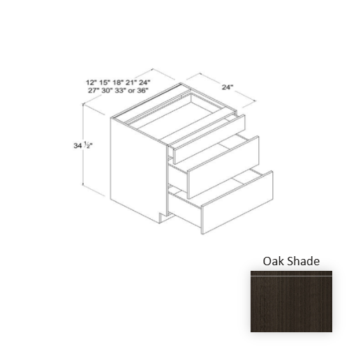 Frameless European Style Wood Oak Shade Drawer Base Cabinet Oak Shade 1