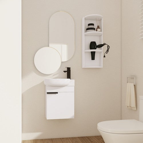 Plywood Glossy White Bathroom Vanity Glossy White 1