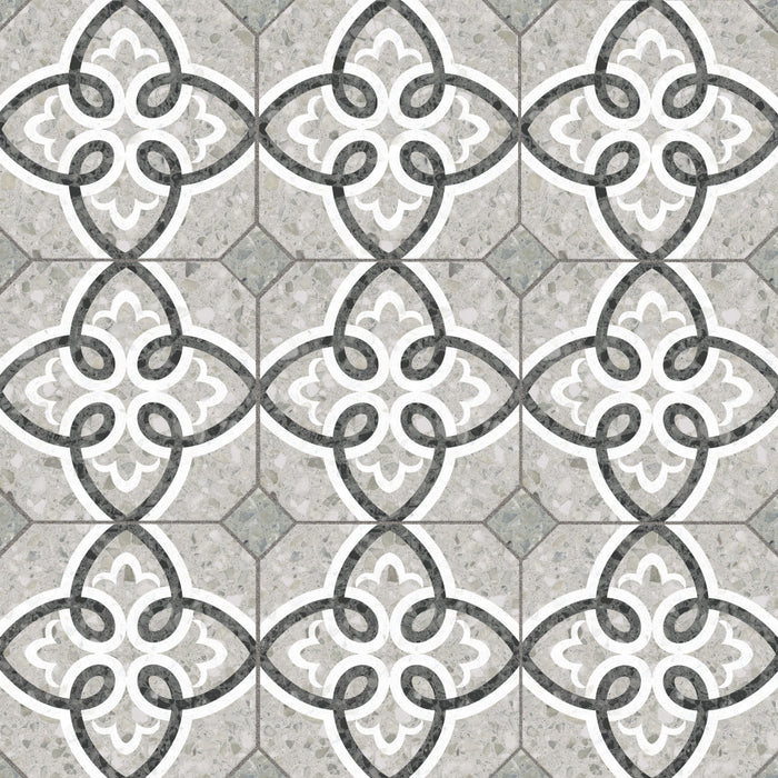 Riviera Porcelain Octagon Garde Gris with Taco Verde Tile Matte 1