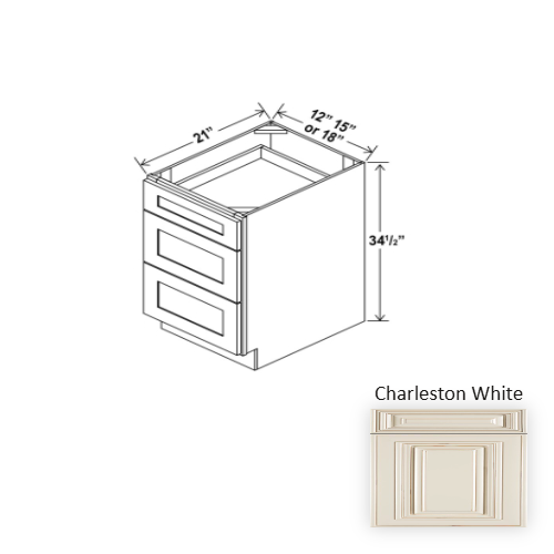 Classic Style Wood Charleston White Vanity Drawer Base Charleston White 1