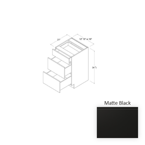 Frameless European Style Wood Matte Black Vanity Drawer Base Matte Black 1