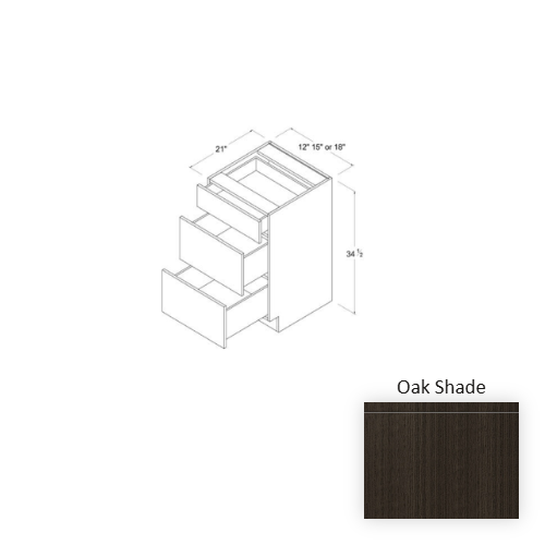 Frameless European Style Wood Oak Shade Vanity Drawer Base Oak Shade 1