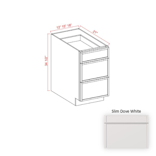 Slim Shaker Style Wood Dove White Vanity Drawer Base Dove White 1