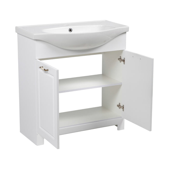 Classic Wood White Matte Bathroom Vanity White Matte 3