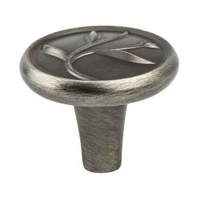 Art Nouveau Zinc Vintage Nickel Cabinet Knob  1