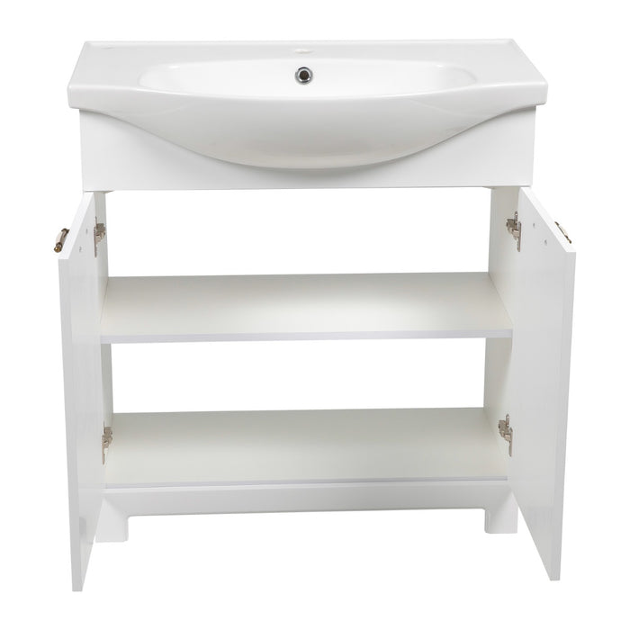 Classic Wood White Matte Bathroom Vanity White Matte 4