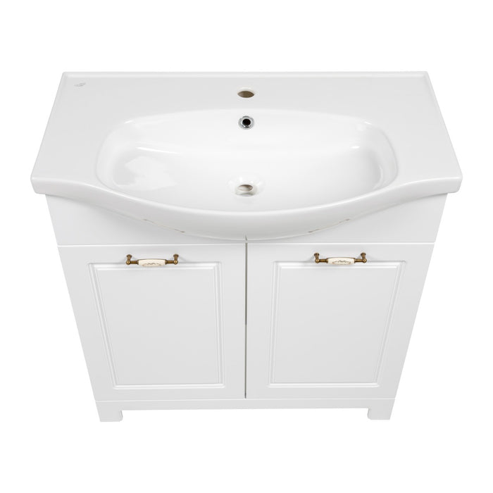 Classic Wood White Matte Bathroom Vanity White Matte 6