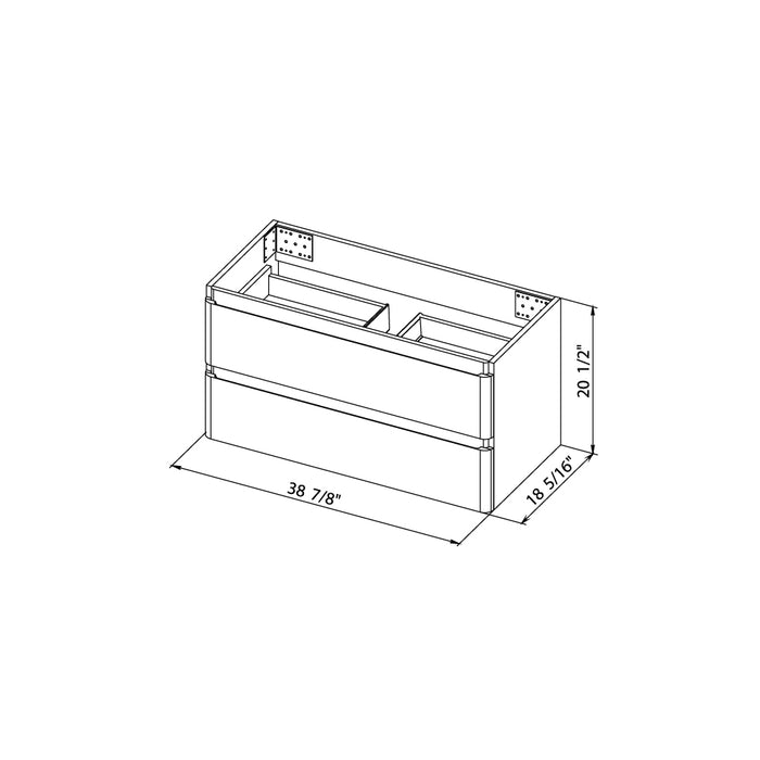 Comfort Wood White Glossy Bathroom Vanity White Glossy 7