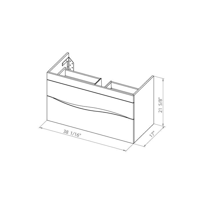 Wave Wood Gray Matte Bathroom Vanity Gray Matte 7