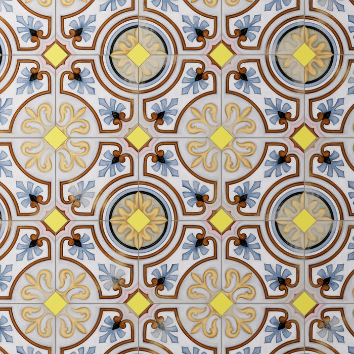Vaudeville Porcelain Octagon Deco Diglas with Taco Lima Tile Matte 1