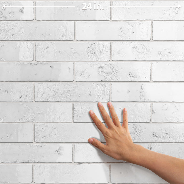 Arches Ceramic Brick White Tile Glossy 8