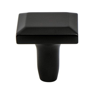Metro Zinc Matte Black Cabinet Knob  1