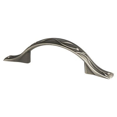 Art Nouveau Zinc Vintage Nickel Cabinet Pull  3