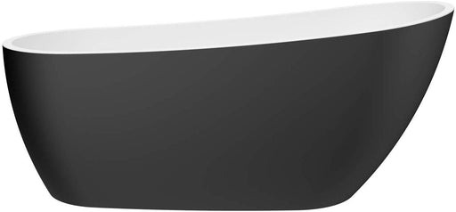 White / Matte Black Acrylic Bathtub