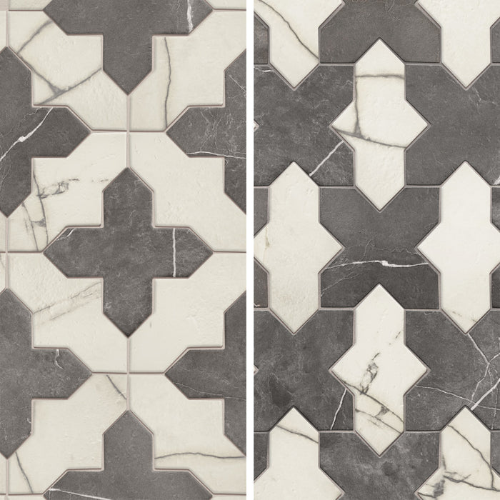 Istanbul Porcelain Templar Shield Day with Night Cross Tile Mixed 7