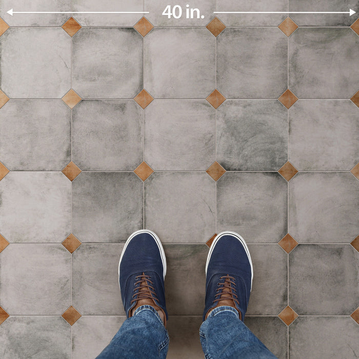 Laverton Porcelain Octagon Gris with Taco Natural Tile Matte 8