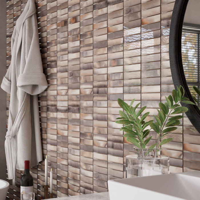 Borealis Ceramic Greige Tile Glossy 12