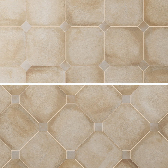 Laverton Porcelain Octagon Beige with Taco Arena Tile Matte 7