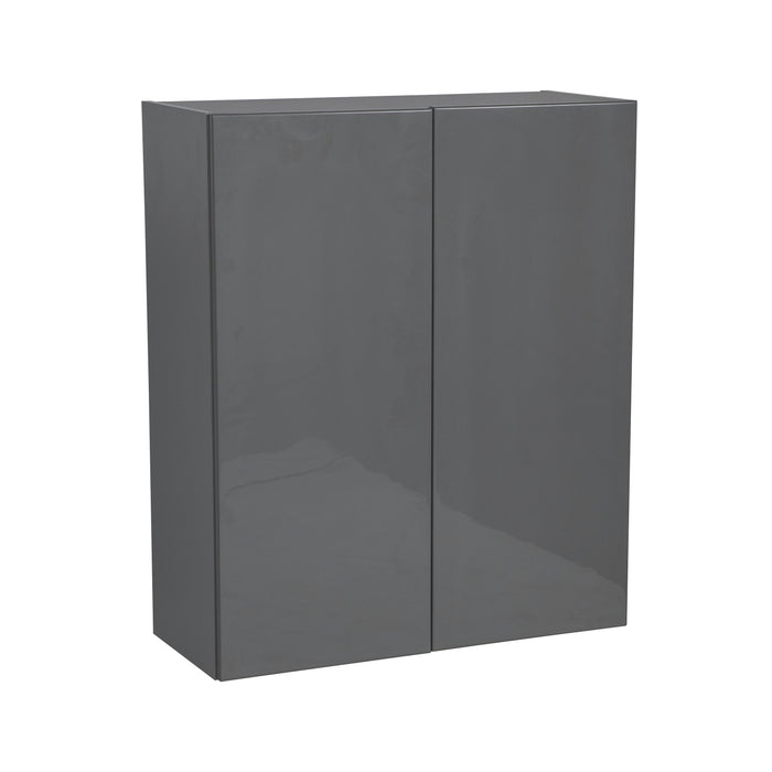Wallkitchens Wood Grey Glossy Wall Cabinet Grey Glossy 1