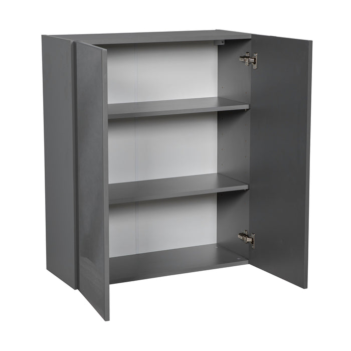Wallkitchens Wood Grey Glossy Wall Cabinet Grey Glossy 2