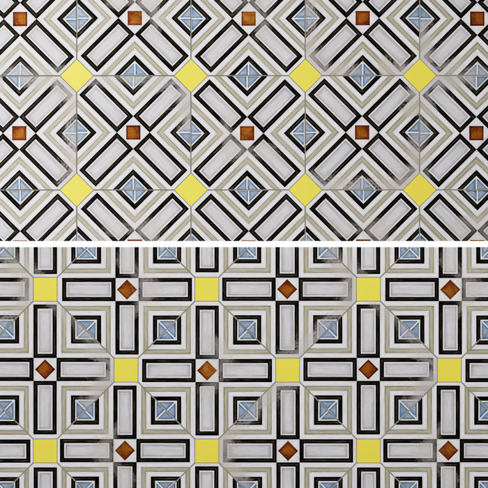 Vaudeville Porcelain Octagon Deco Ritter with Taco Lima Tile Matte 7
