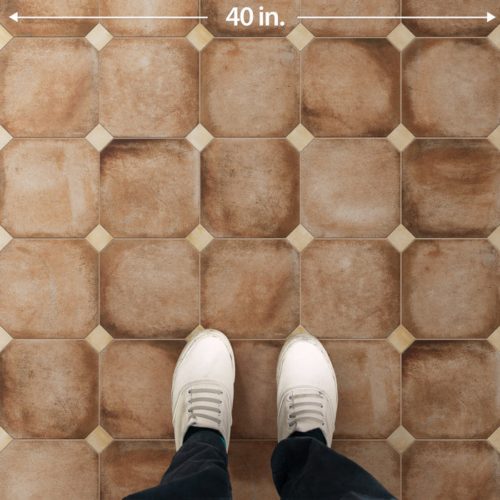 Laverton Porcelain Octagon Natural with Taco Beige Tile Matte 8