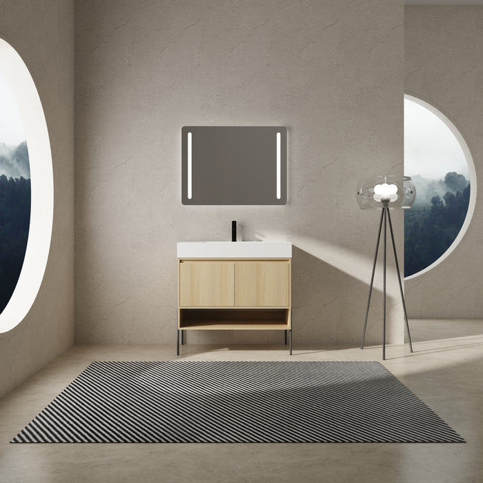 Wood Oak Bathroom Vanity Oak 1