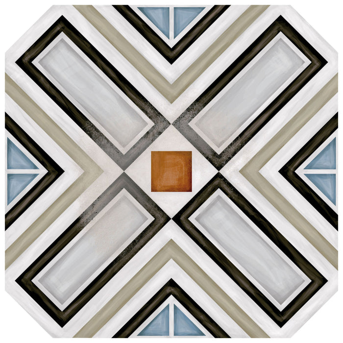 Vaudeville Porcelain Octagon Deco Ritter Tile Matte 3