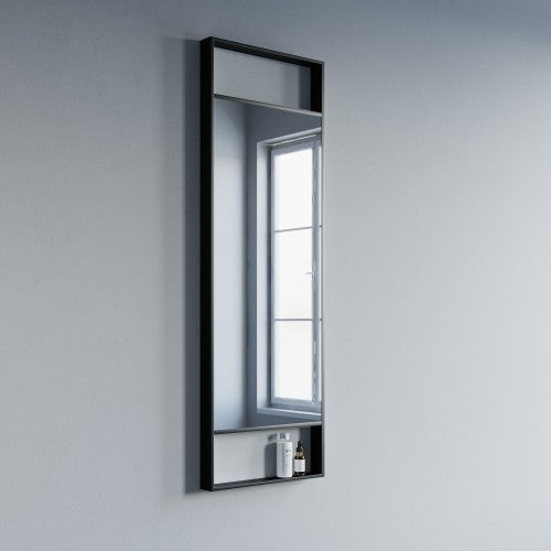 Black Aluminum & Glass Bathroom Mirror 5