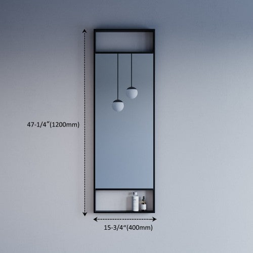 Black Aluminum & Glass Bathroom Mirror 8